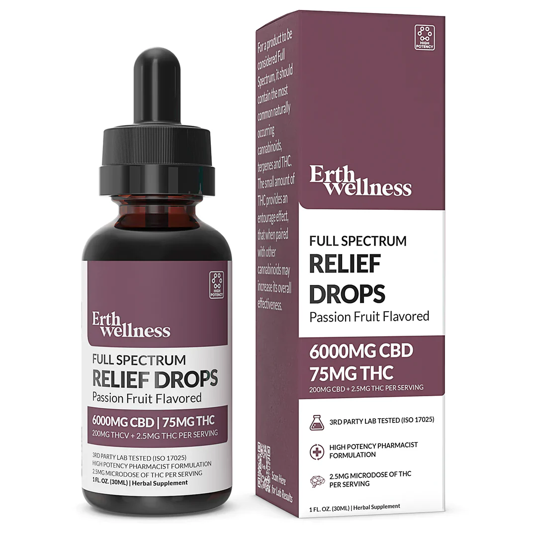 Erth Wellness | CBD + THC Drops 1500mg - 6000mg Best Sales Price - Tincture Oil