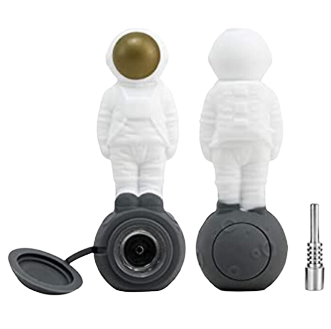 Silicone 2-in-1 Astronaut Hand Pipe and Vapor Straw