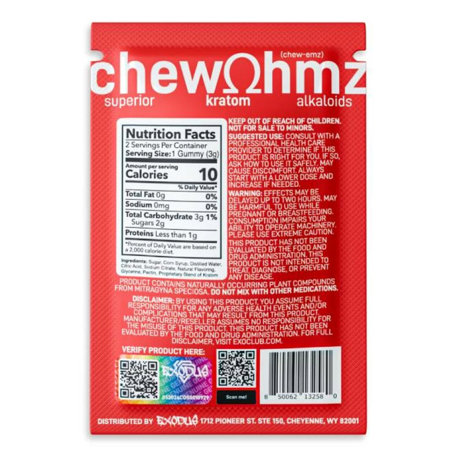 Chew Ohmz 7-Hydroxy Chewable Tablets 2pc