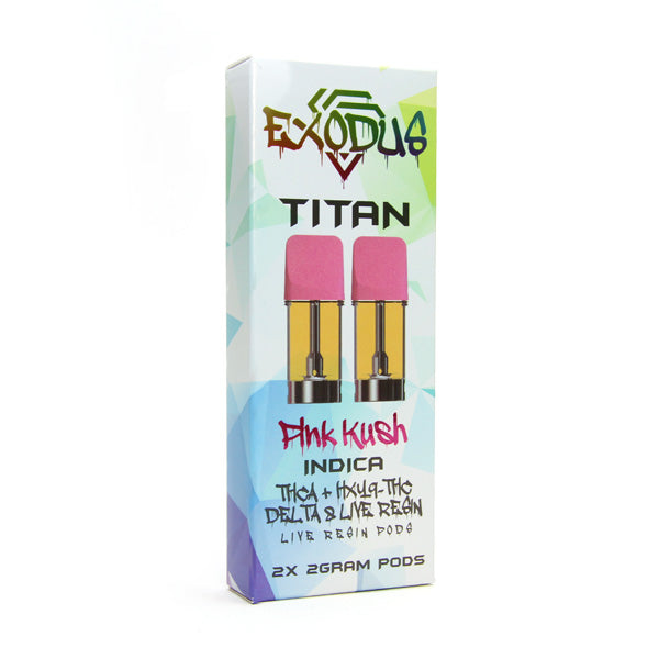 Exodus | Live Resin THCA + HXY 9 THC + Delta 8 Pods Titan Pods 2ct - 4g Best Sales Price - Vape Cartridges