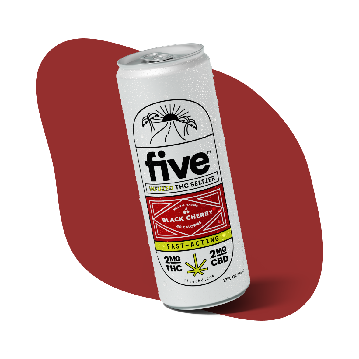 Five CBD black cherry 6-pack fast-acting 2mg thc seltzers