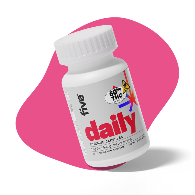 Five CBD daily microdose thc + cbd capsules