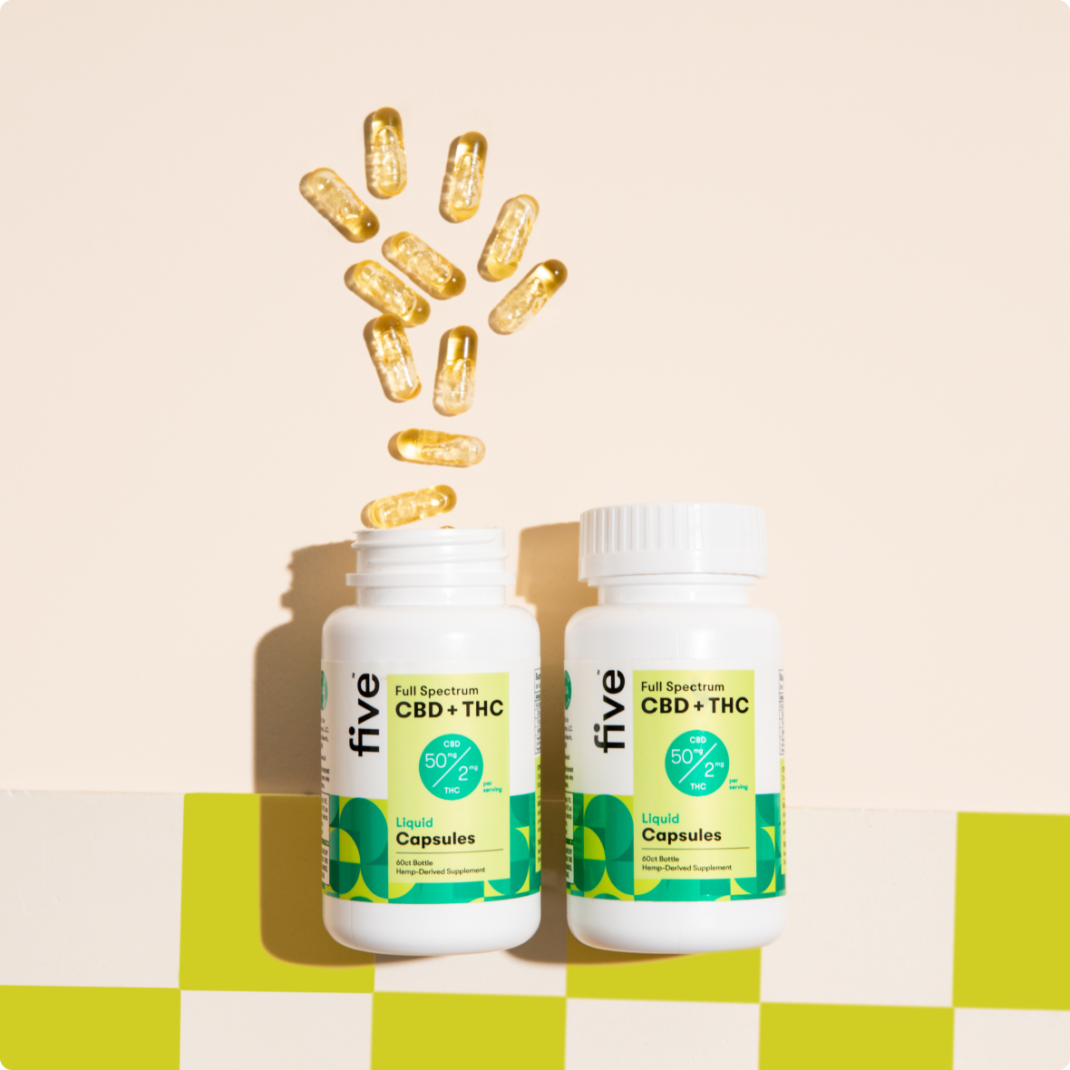 Five CBD daily microdose thc + cbd capsules