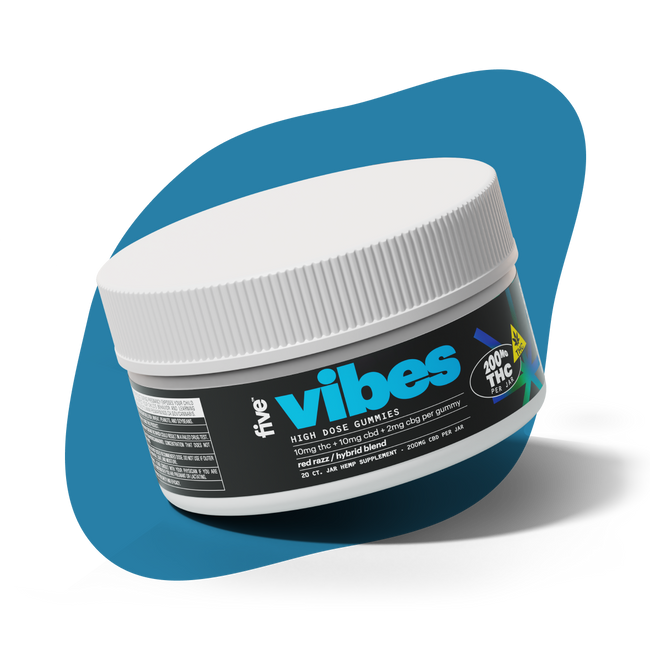 Five CBD delta-9 thc mood gummies (hybrid vibes)