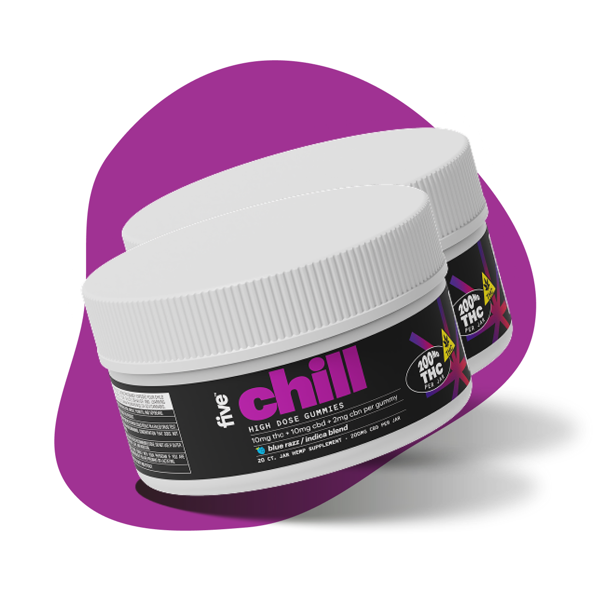 Five CBD indica chill 10mg thc gummies