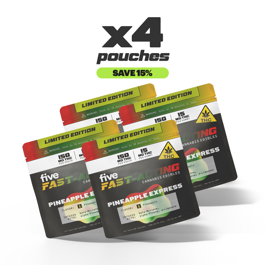 Five CBD pineapple express fast-acting 15mg thc gummies