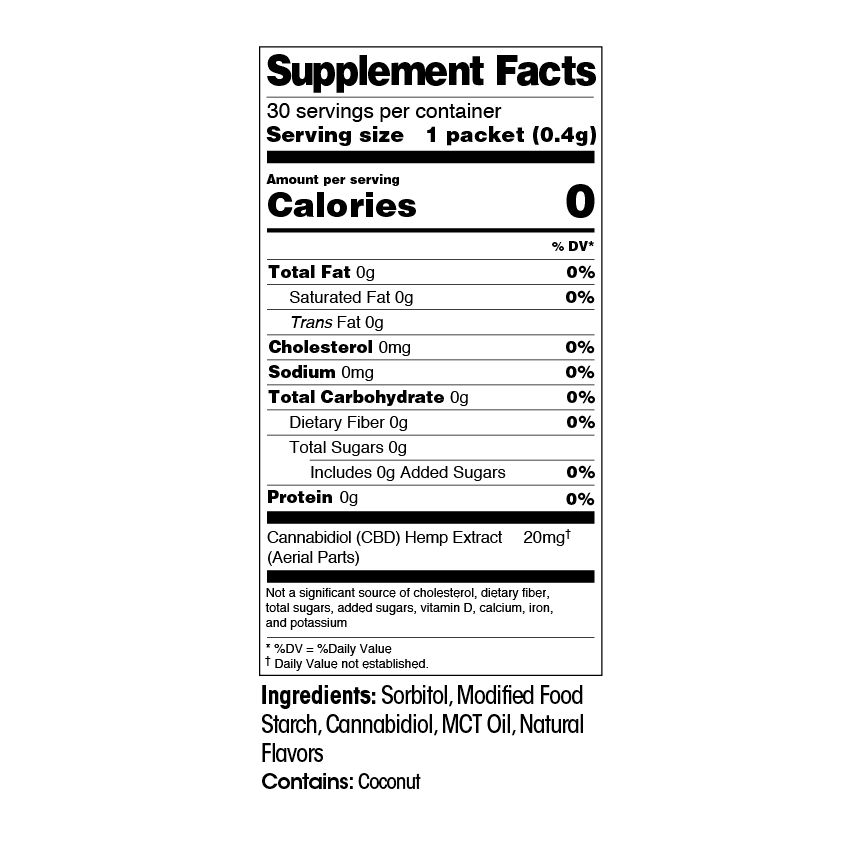 Flavorless CBD Dissolvable Powder 60ct