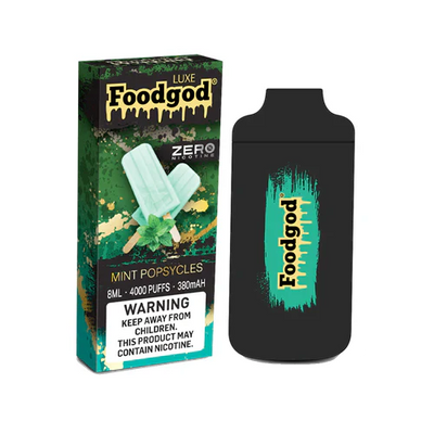 Foodgod Luxe Zero Nicotine Disposable 4000 Puffs 0% Nicotine Free - Mint Popsicles Best Sales Price - Disposables