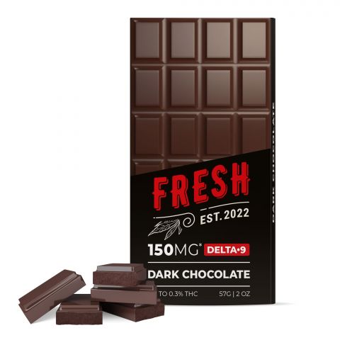Fresh Delta 9 THC Chocolate Bar - Dark Chocolate - 150MG Best Sales Price - Gummies