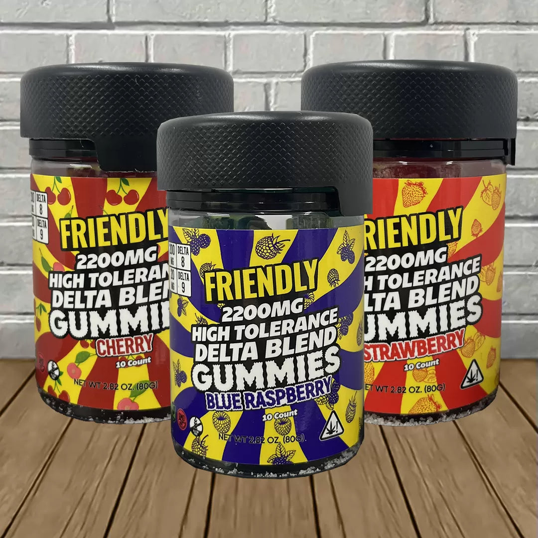 Friendly Hemp High Tolerance D8 + D9 Gummies 2200mg