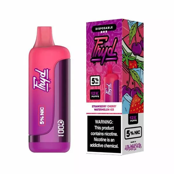 Fryd 12000 Puffs Disposable Vape 12K Puffs w/ LCD Display - Strawberry Cherry Watermelon Ice