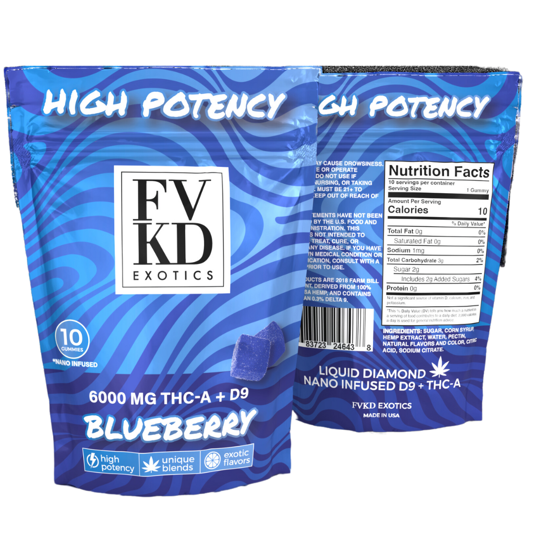 FVKD Exotics High Potency THC-A D9 Gummies 6000mg