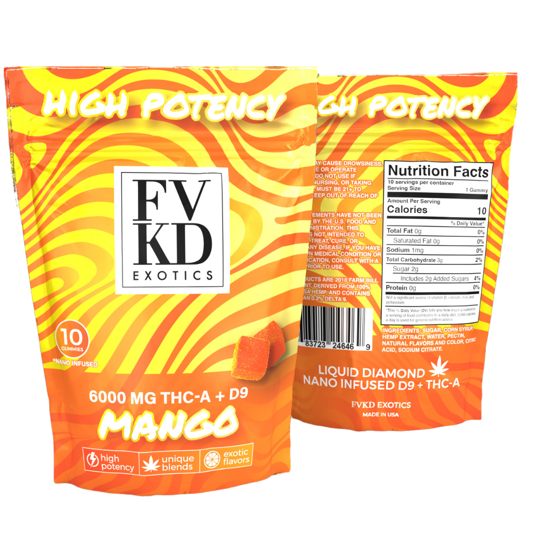 FVKD Exotics High Potency THC-A D9 Gummies 6000mg