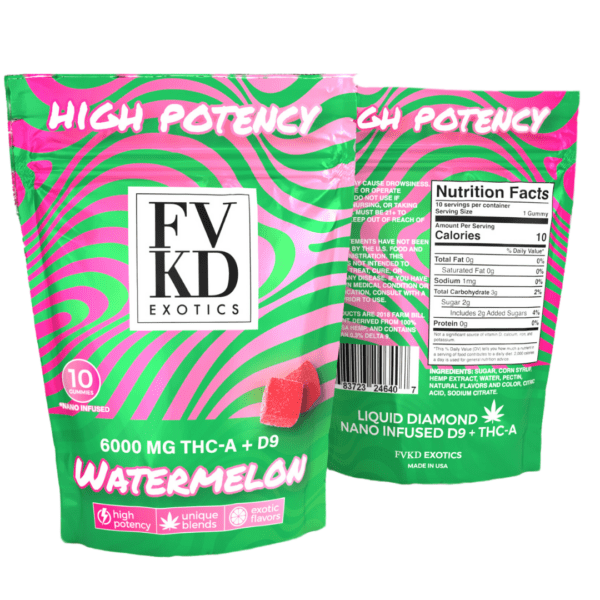 FVKD Exotics High Potency THC-A D9 Gummies 6000mg