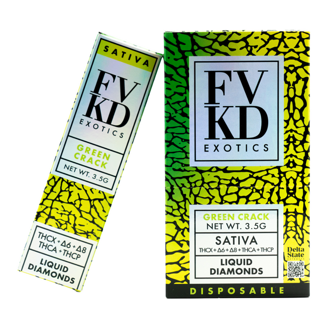 Green Grack FVKD Exotics THC-A Rosin Disposable 3.5G Best Sales Price - Vape Pens
