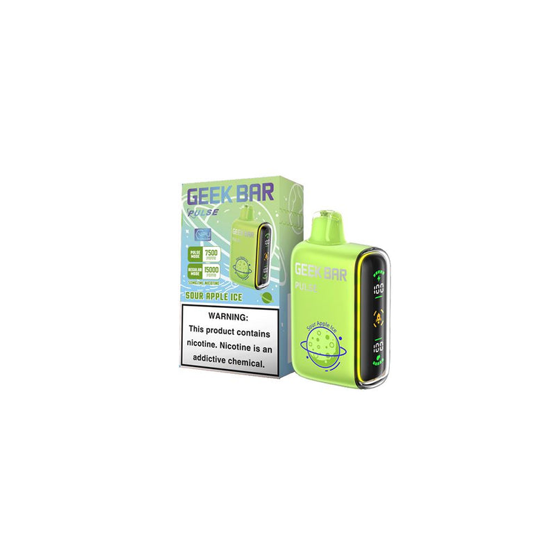 Geek Bar Pulse Disposable 15000 Puffs Sour Apple Ice Flavor Best Sales Price - Disposables