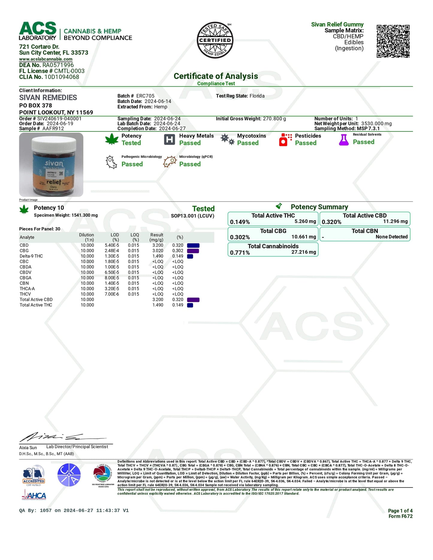 Sivan CBD Blend Gummies | 625mg | 5pc | 10pk Relief | Delta-9 Cherry
