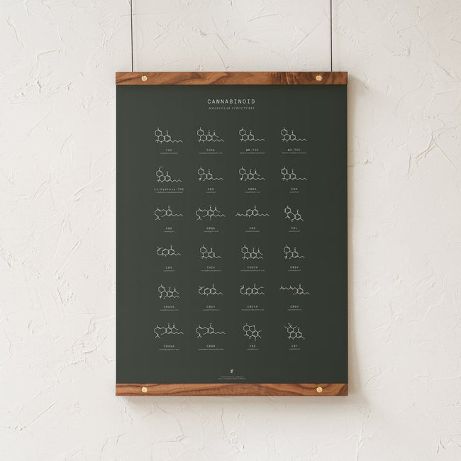 GoldLeaf Cannabinoid Molecular Structures Chart Print Best Sales Price - Art Prints