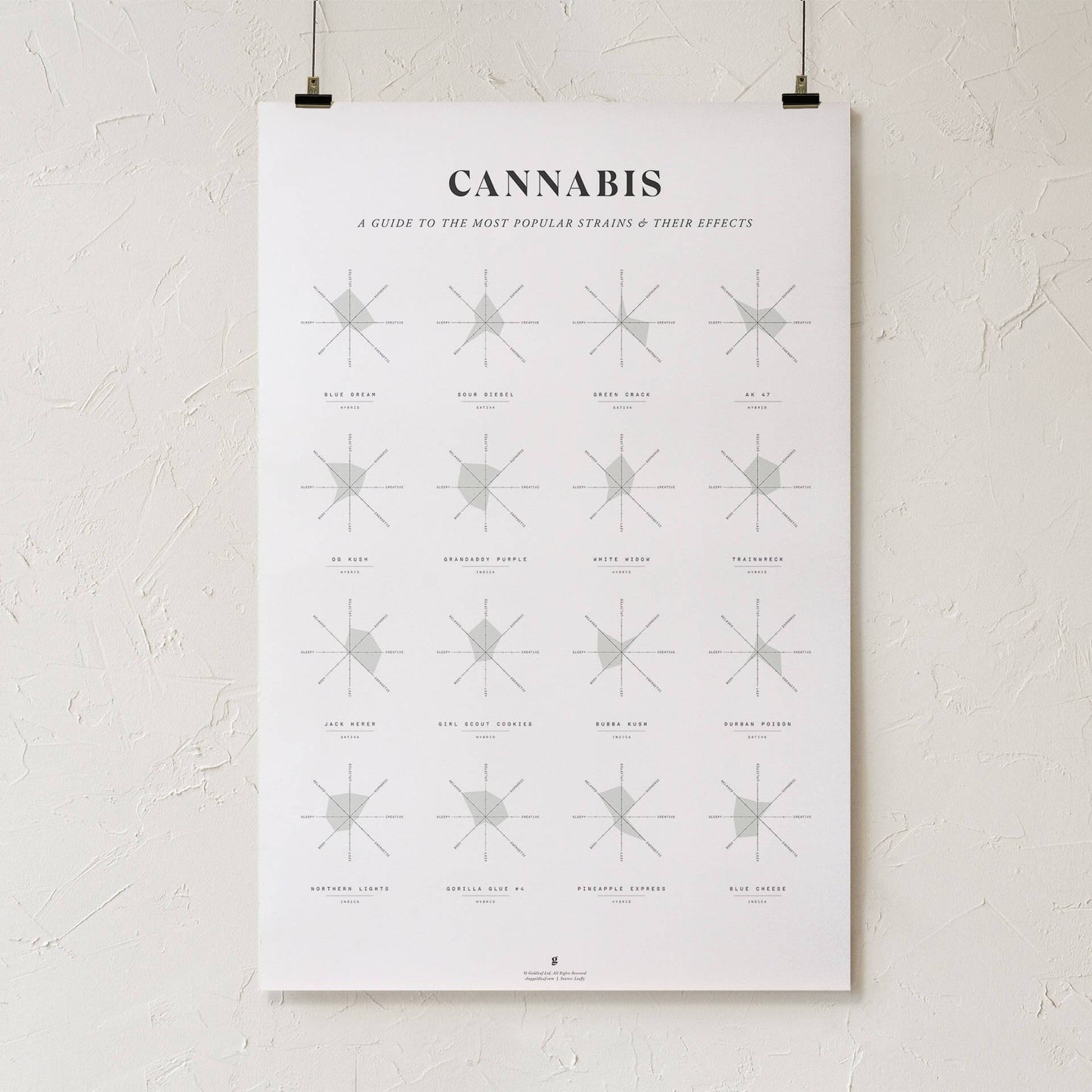 GoldLeaf Cannabis Effects Wheel Chart Print Best Sales Price - Art Prints
