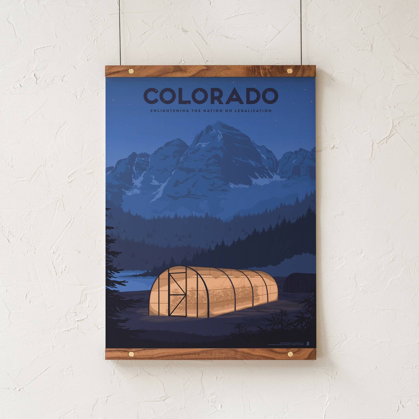 GoldLeaf Colorado Cannabis Travel Art Print Best Sales Price - Art Prints