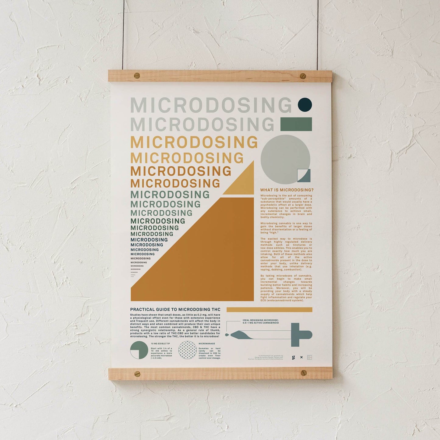 GoldLeaf Microdosing Cannabis Infographic Print Best Sales Price - Art Prints