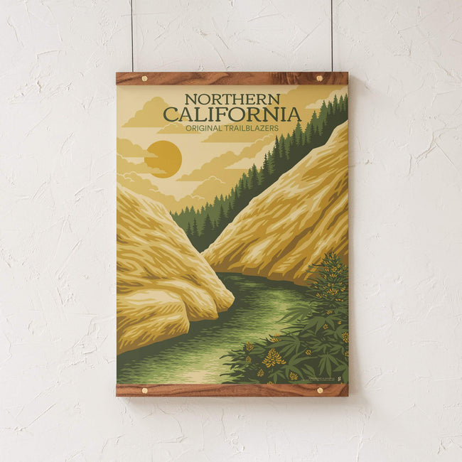 GoldLeaf Northern California Cannabis Travel Art Print Best Sales Price - Art Prints