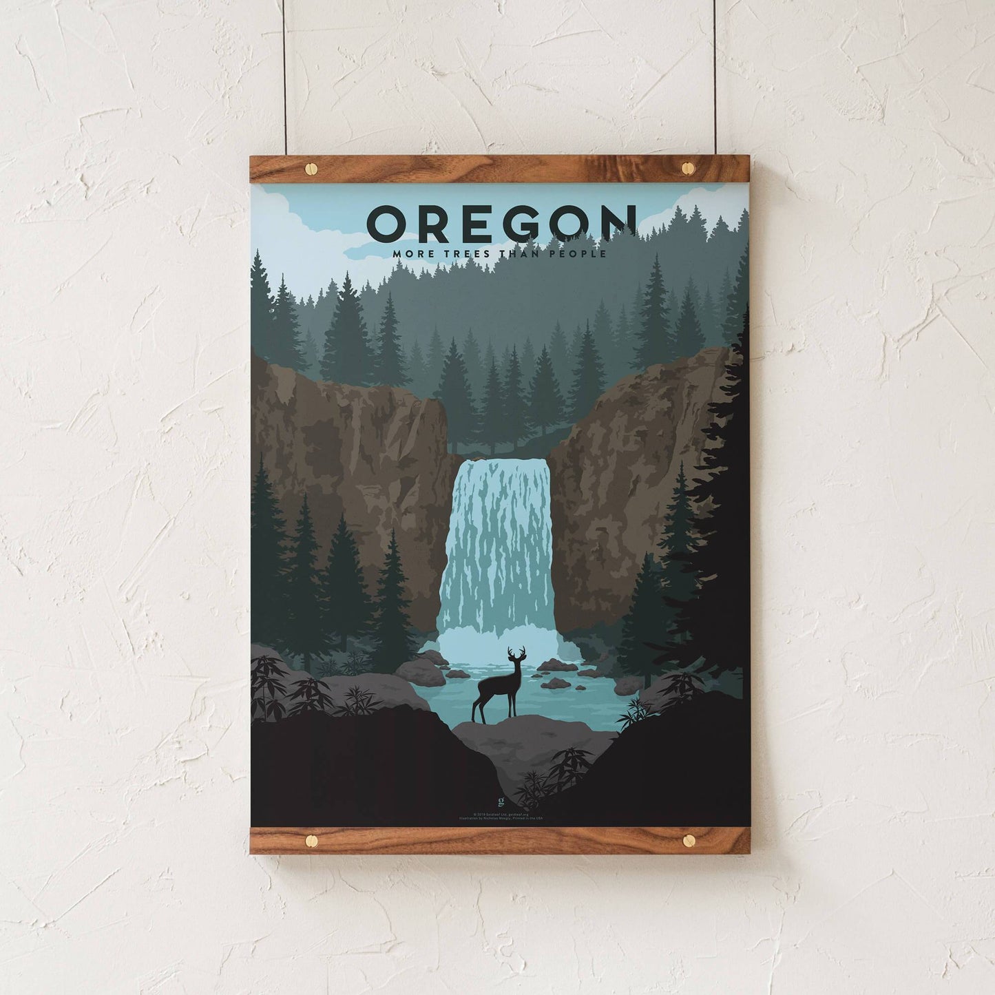 GoldLeaf Oregon Cannabis Travel Art Print Best Sales Price - Art Prints
