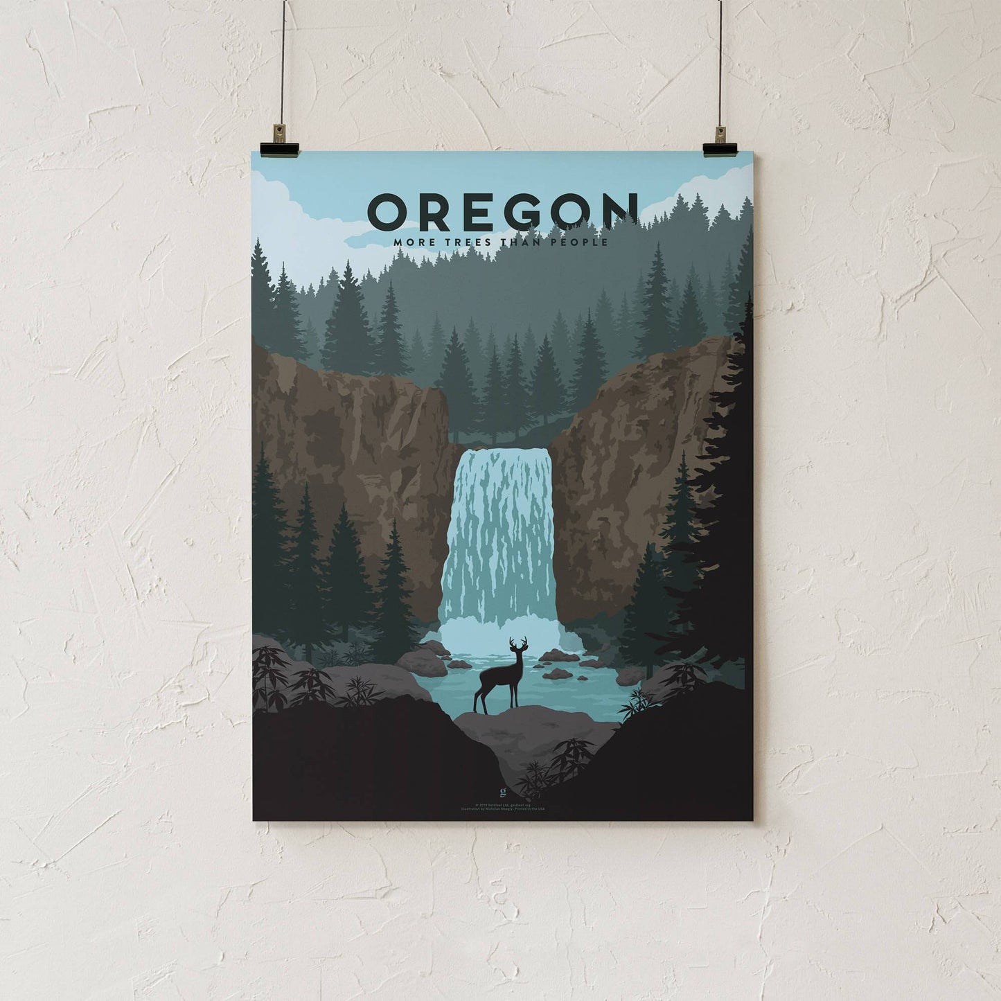 GoldLeaf Oregon Cannabis Travel Art Print Best Sales Price - Art Prints
