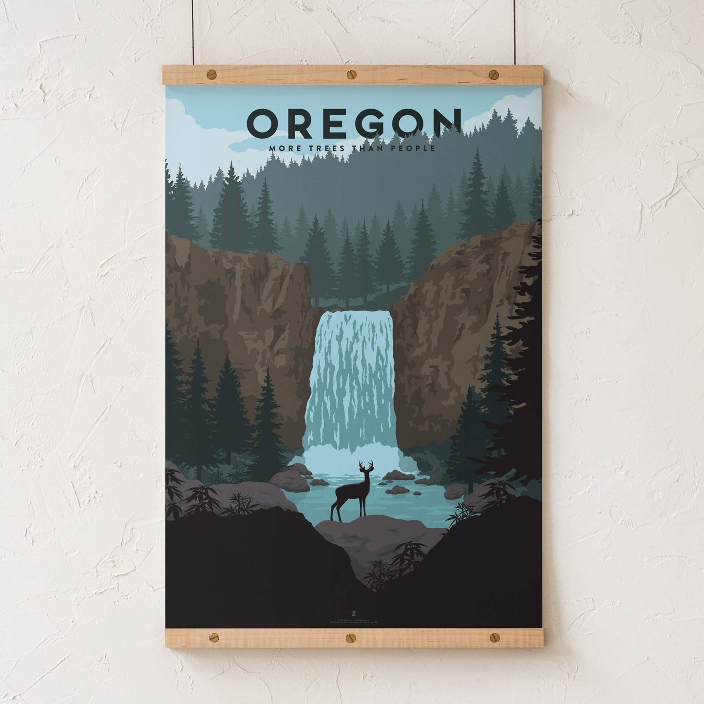 GoldLeaf Oregon Cannabis Travel Art Print Best Sales Price - Art Prints
