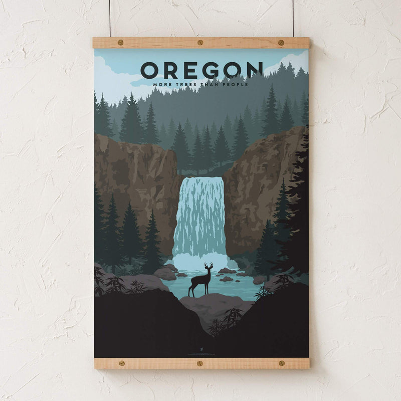 GoldLeaf Oregon Cannabis Travel Art Print Best Sales Price - Art Prints