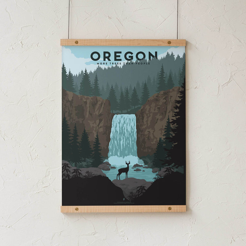 GoldLeaf Oregon Cannabis Travel Art Print Best Sales Price - Art Prints