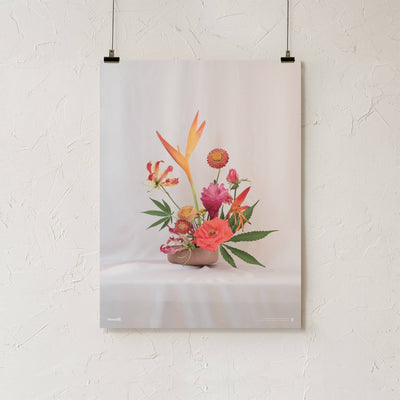 GoldLeaf Red Ikebana Art Print Best Sales Price - Art Prints
