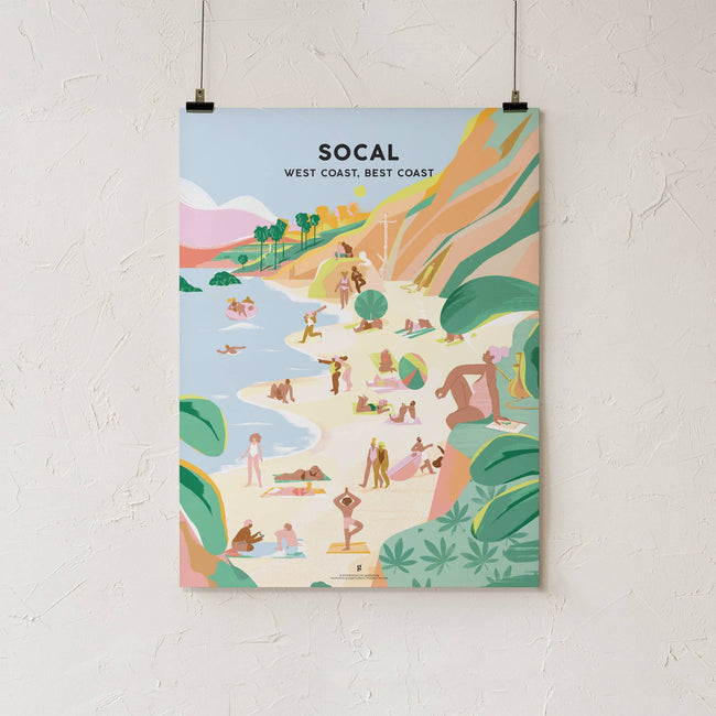 GoldLeaf Southern California Cannabis Travel Art Print Best Sales Price - Art Prints