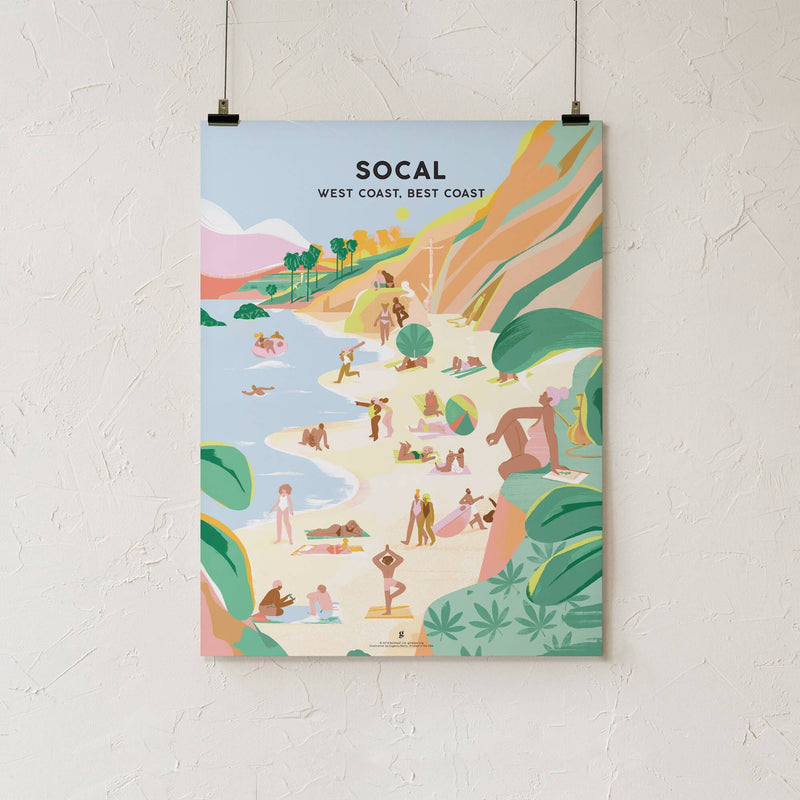 GoldLeaf Southern California Cannabis Travel Art Print Best Sales Price - Art Prints