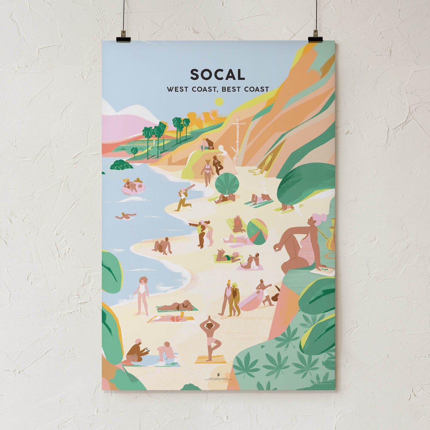 GoldLeaf Southern California Cannabis Travel Art Print Best Sales Price - Art Prints