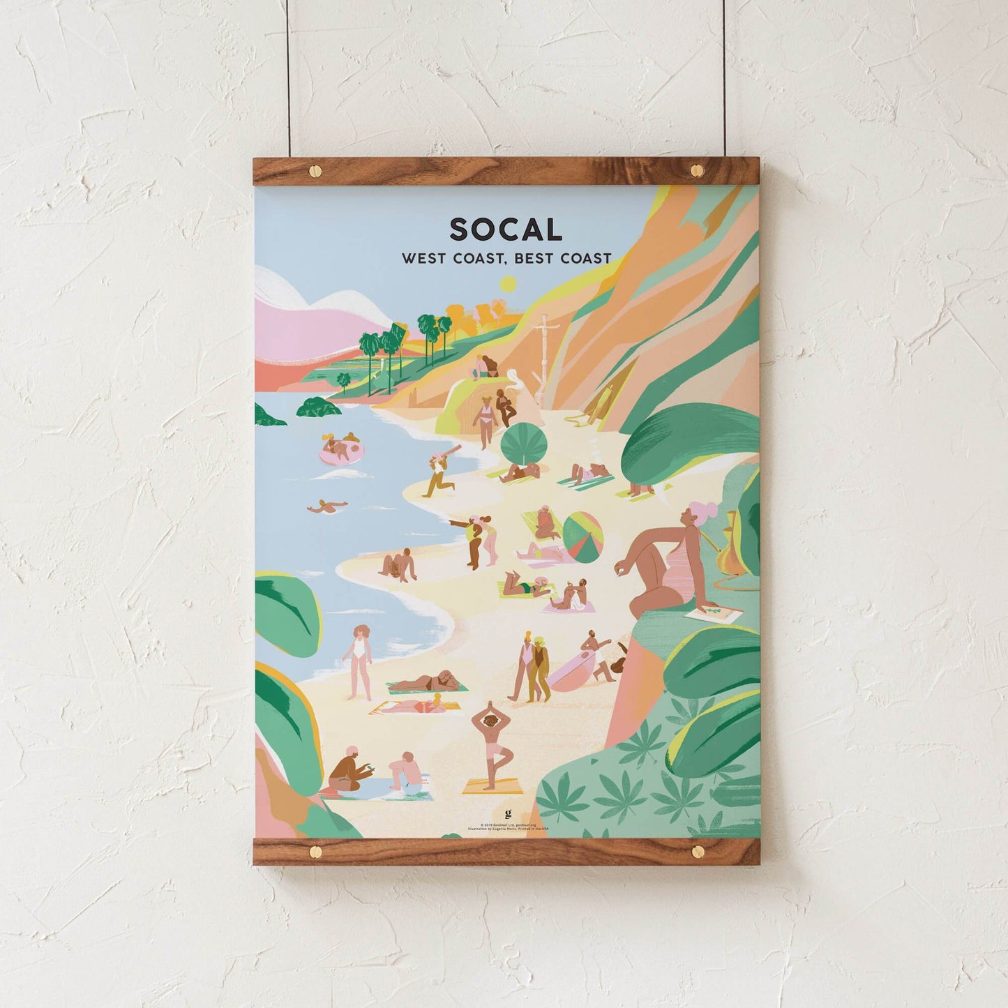 GoldLeaf Southern California Cannabis Travel Art Print Best Sales Price - Art Prints