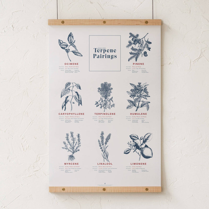 GoldLeaf Terpene Food & Wine Pairing Chart Print Best Sales Price - Art Prints