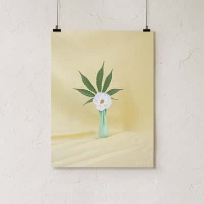 GoldLeaf Yellow Ikebana Art Print Best Sales Price - Art Prints
