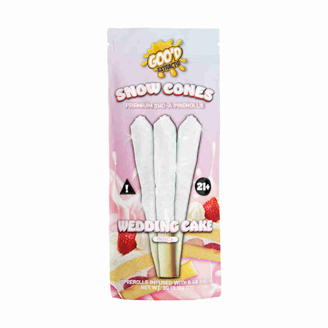 Goo’d Extracts Snow Cones THCA Diamonds 1 Gram Wedding Cake 3pc Best Sales Price - Pre-Rolls