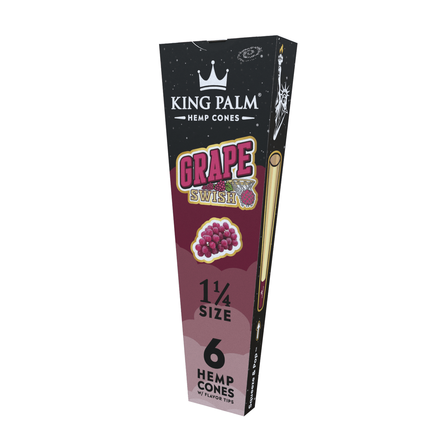 King Palm 6 Hemp Cones - 1 1/4 Size