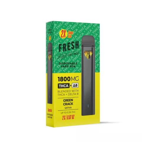 Green Crack Vape Pen - THCA, D8 Blend - Disposable - 1800mg - Fresh Best Sales Price - Vape Pens