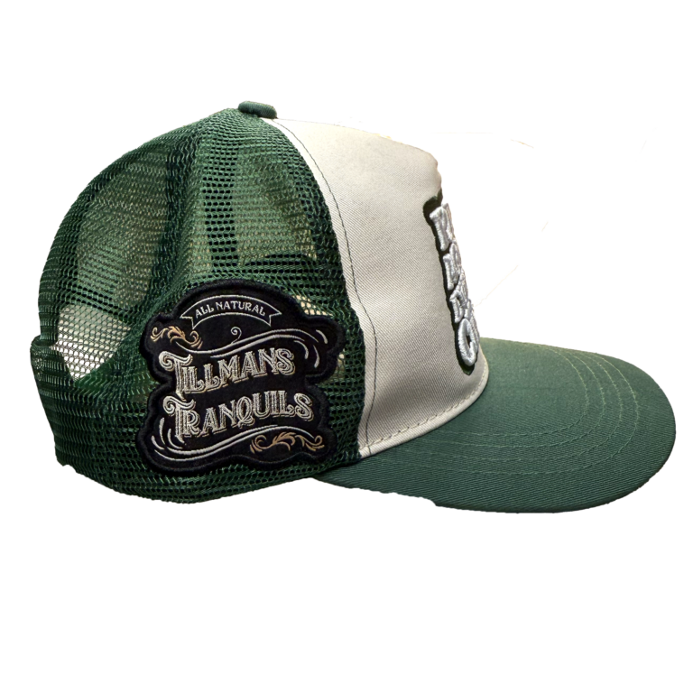 Tillmans Tranquils Green & Tan Trucker Hat – "Rebel Against Everyday Chaos"