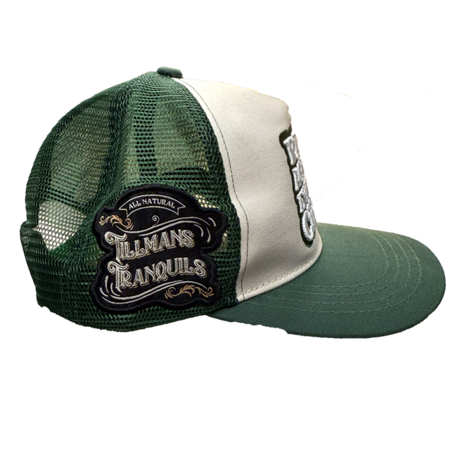 Tillmans Tranquils Green & Tan Trucker Hat – "Rebel Against Everyday Chaos"