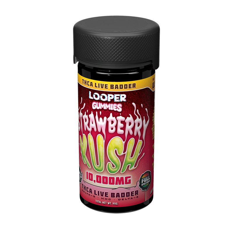 Looper Vape THC-A Live Badder Gummies: Strawberry Kush