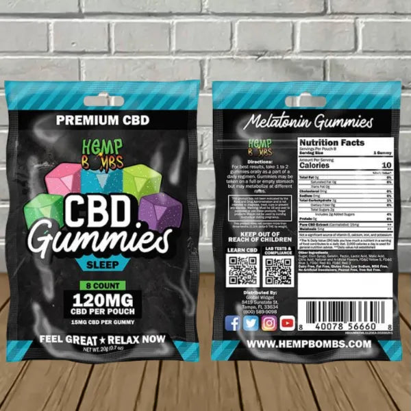 Hemp Bombs CBD Sleep Gummies 120mg