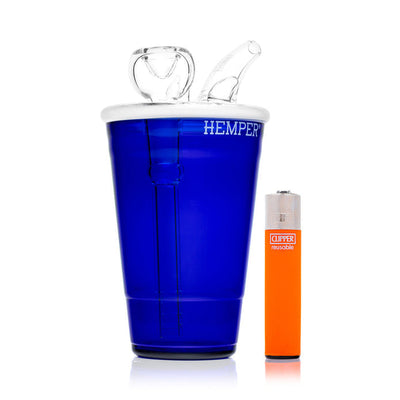 Hemper Blue Beer Pong 5mm Thick Glass Bong Best Sales Price - Bongs
