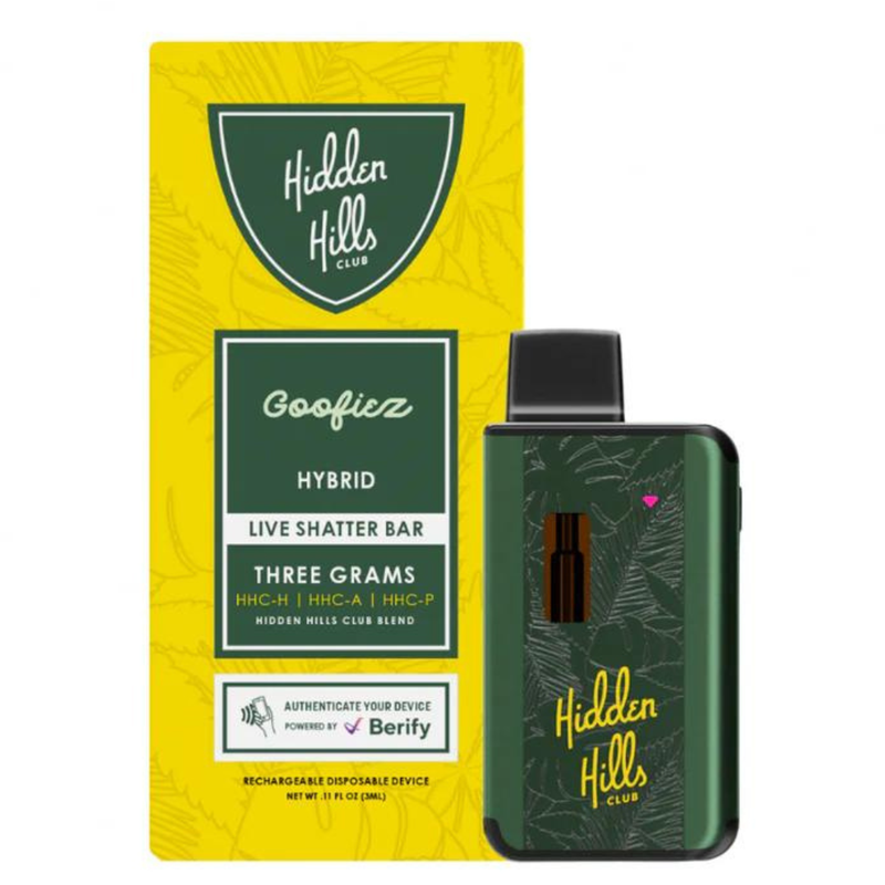 Hidden Hills Live Shatter Disposable 3G Best Sales Price - Vape Pens