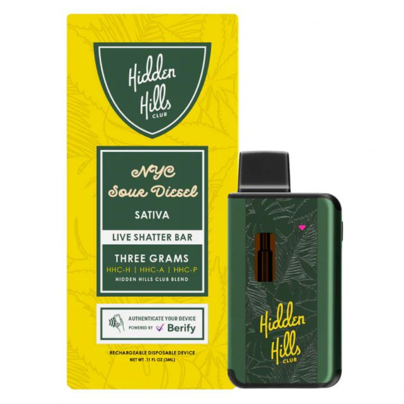 Hidden Hills Live Shatter Disposable 3G Best Sales Price - Vape Pens