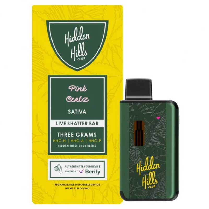 Hidden Hills Live Shatter Disposable 3G Best Sales Price - Vape Pens