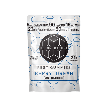 100mg D9 Rest Gummies - Pectin Based Infused With CBN, CBD, Passionflower, and L-Theanine Best Sales Price - Gummies